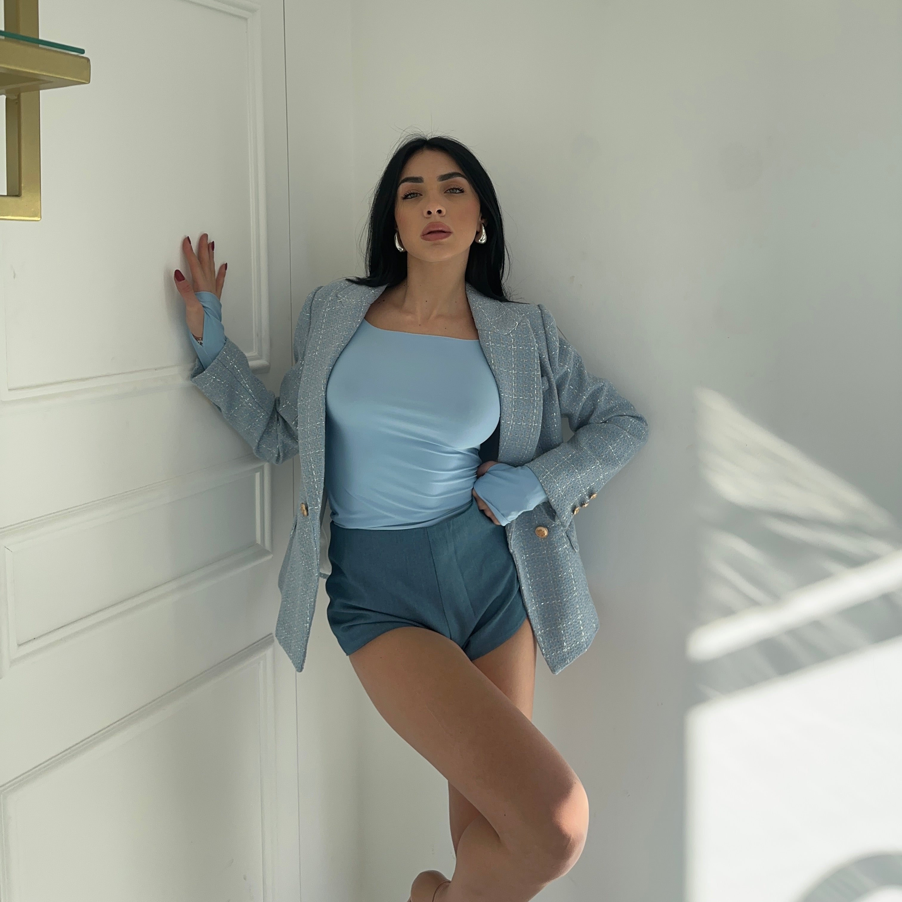 Micro shorts blu
